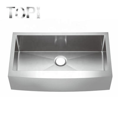 THAPR3620C Handcrafted 16/18G Stainless Steel above Counter Single bowl Kitchen Apron Sink