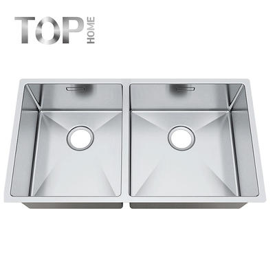 8044BR New products 31 inch double Bowl Stainless Steel Under mount Farmhouse Brushed Kitchen Sinks