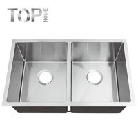 UM3219A Stainless steel 304 modern design double bowl handmade washing kitchen sink with cupc certification