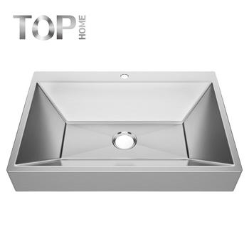APBR3222S Brushed Stainless Steel Single Bowl Rectangular 16/18G handmade Bathroom Sink with CUPC certification
