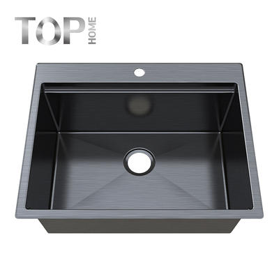 T2520 Atlas kitchen sink made by 304 stainless steel modern topmount installation with balck/rose gold color