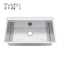 T3320 multifunctional stainless steel sink single bowl hanmade basin for over mount