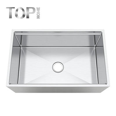 APR3019C Round Apron Single Bowl In 30 Inches with ledge stainless steel sink with gold color