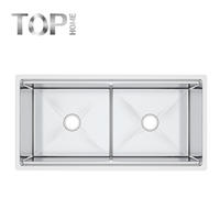 LDR4020A double bowl undermount sink brushed finish